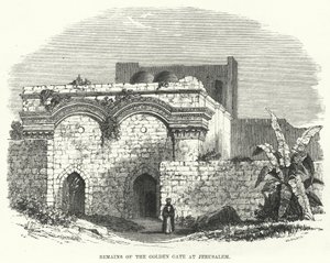 Überreste des Goldenen Tores in Jerusalem (Stich) von English School