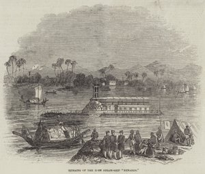 Überreste des Eisendampfschiffs "Benares" von English School