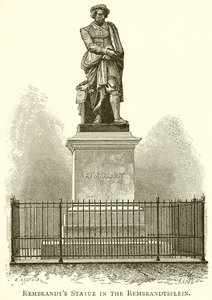 Rembrandts Statue auf dem Rembrandtsplein von English School