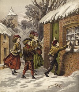 Reiche Kinder besuchen arme Kinder zu Weihnachten von English School
