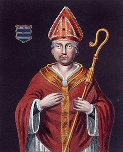 Richard Fleming (gest. 1431), nach einem Gemälde in der Bodleian Gallery (Farblithografie)