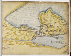 Richard Grenvilles Plan von Tintagel, ca. 1583