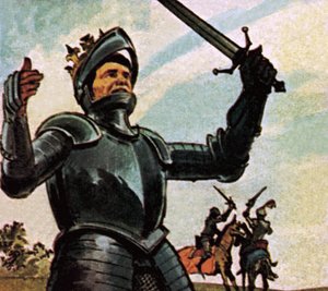 Richard III. auf dem Schlachtfeld von Bosworth von English School
