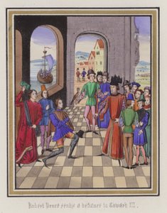 Robert Bruce trotzt König Edward III. von English School
