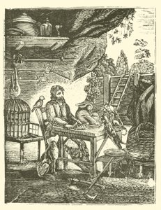 Robinson Crusoe (Holzschnitt) von English School