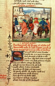 Lydgate und die Canterbury-Pilger verlassen Canterbury, aus 