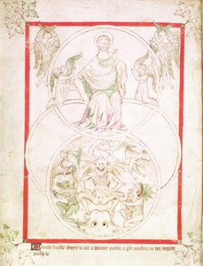 Der Fall Luzifers, aus dem Queen Mary Psalter, ca. 1310-20