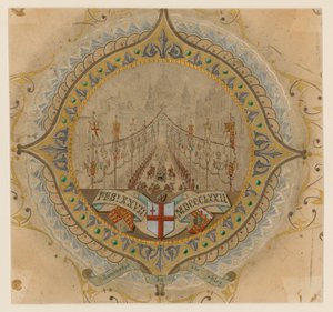 Königliche Prozession anlässlich des Besuchs Ihrer Majestät in der St. Pauls Kathedrale, London, 27. Februar 1872 von English School