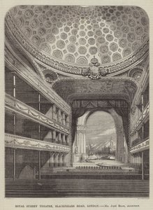 Royal Surrey Theater, Blackfriars Road, London, Mr. John Ellis, Architekt (Gravur) von English School