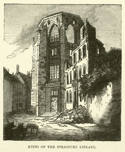 Ruinen der Straßburger Bibliothek, September 1870 von English School