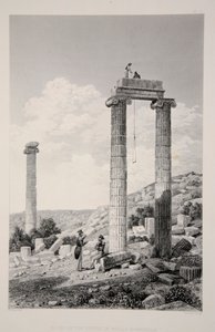 Ruinen des Tempels von Apollo Branchidae, veröffentlicht 1863, Lithographie