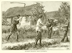 Russische Bauern bei Kuntsevo von English School