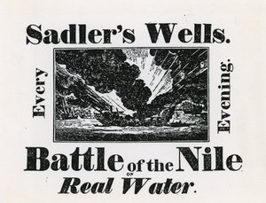 Sadlers Well. Schlacht am Nil auf echtem Wasser. Jeden Abend von English School