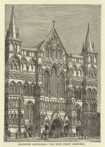 Salisbury Kathedrale, die restaurierte Westfassade von English School