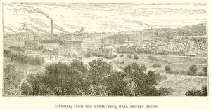 Saltaire, von Nordwesten, nahe Shipley Green von English School