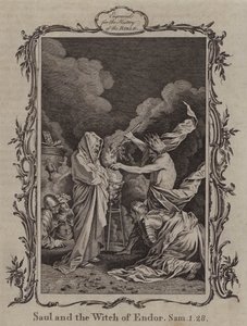 Saul und die Hexe von Endor (Gravur) von English School