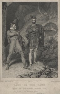 Szene aus Sir Walter Scotts Gedicht Die Dame vom See von English School