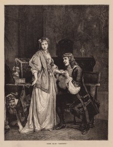 Szene aus "Tartuffe" (Gravur) von English School