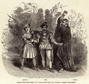 Szene aus der Oper "Guillaume Tell" im Covent Garden Theatre (Stich)