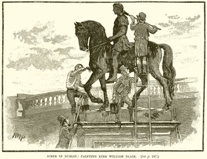 Szene in Dublin: König Wilhelm schwarz anmalen