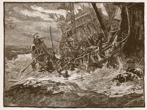 Schiffbruch von Prinz William, Illustration aus Cassells Illustrierter Geschichte Englands
