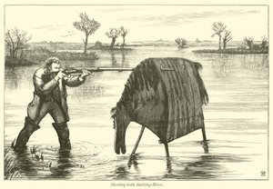 Schießen mit einem Stalking-Pferd von English School