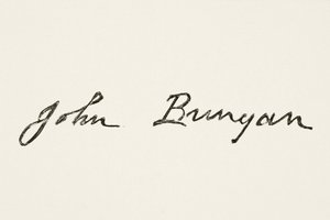 Unterschrift von John Bunyan, aus The National and Domestic History of England von William Hickman Smith Aubrey (1858-1916), veröffentlicht in London, ca. 1890