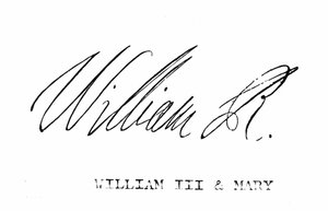 Unterschrift von Wilhelm III. von England, aus 