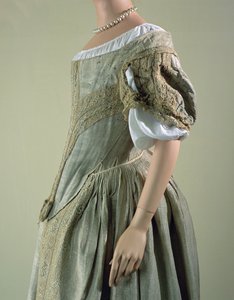 Silbergewebtes Kleid, 1660er Jahre von English School