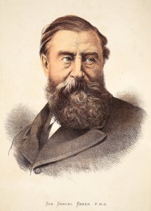 Sir Samuel Baker, Illustration aus der Bildausgabe des Lebens und der Entdeckungen von David Livingstone von J. Ewing Richie, veröffentlicht von A. Fullarton & Co., 1876 von English School