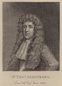 Sir Thomas Armstrong, englischer Soldat und Politiker (Gravur) von English School
