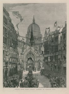 Skizze von der Fleet Street mit Blick auf den Ludgate Hill von English School
