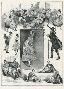 Skizzen aus The Gondoliers im Savoy Theatre von English School