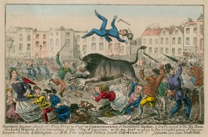 Smithfield Market (kolorierte Gravur) von English School