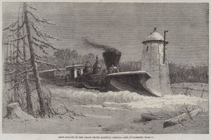 Schneepflug auf der Grand Trunk Railway, Kanada (Stich) von English School