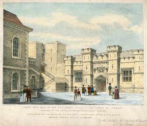 Südwestansicht des neuen Juwelenhauses im Tower von London, errichtet 1840-41 von English School