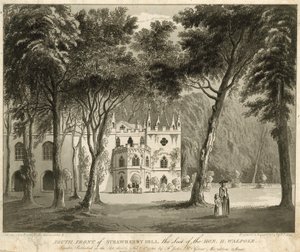 Südfassade von Strawberry Hill, Twickenham, London, der Sitz des Ehrenwerten Horace Walpole
