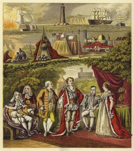 Souveräne des Hauses Hannover; König Georg I, König Georg II, König Georg III, König Georg IV, König Wilhelm IV, Königin Victoria