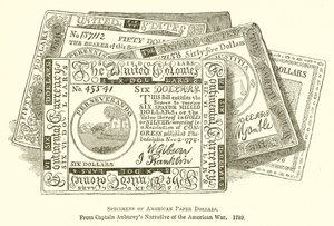 Beispiele amerikanischer Papierdollars von English School