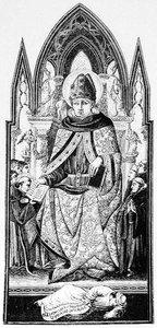 St. Augustinus, Bischof von Hippo, Illustration aus Wissenschaft und Literatur des Mittelalters und der Renaissance, geschrieben und graviert von Paul Lacroix, 1878