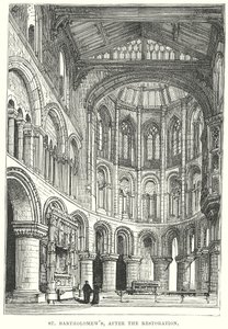St. Bartholomäus, nach der Restaurierung (Gravur) von English School