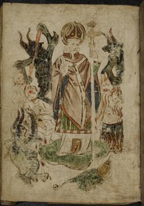 St. Patrick umgeben von Dämonen von English School