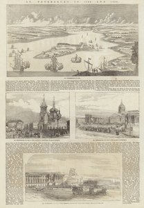 St. Petersburg im Jahr 1706 und 1856 von English School