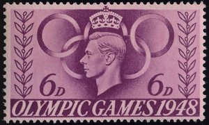 Briefmarke zur Erinnerung an die Olympischen Spiele 1948 in London