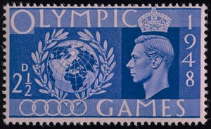 Briefmarke zur Erinnerung an die Olympischen Spiele 1948 in London
