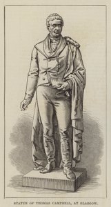 Statue von Thomas Campbell in Glasgow (Gravur) von English School