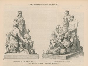 Statuen, die Landwirtschaft und Manufakturen darstellen von English School