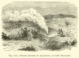 Dampfgeysir von Karapiti, in Neuseeland von English School