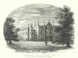 Strawberry Hill in Walpoles Zeit (Gravur) von English School
