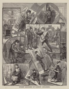 Straßenindustrie der Londoner Kinder von English School